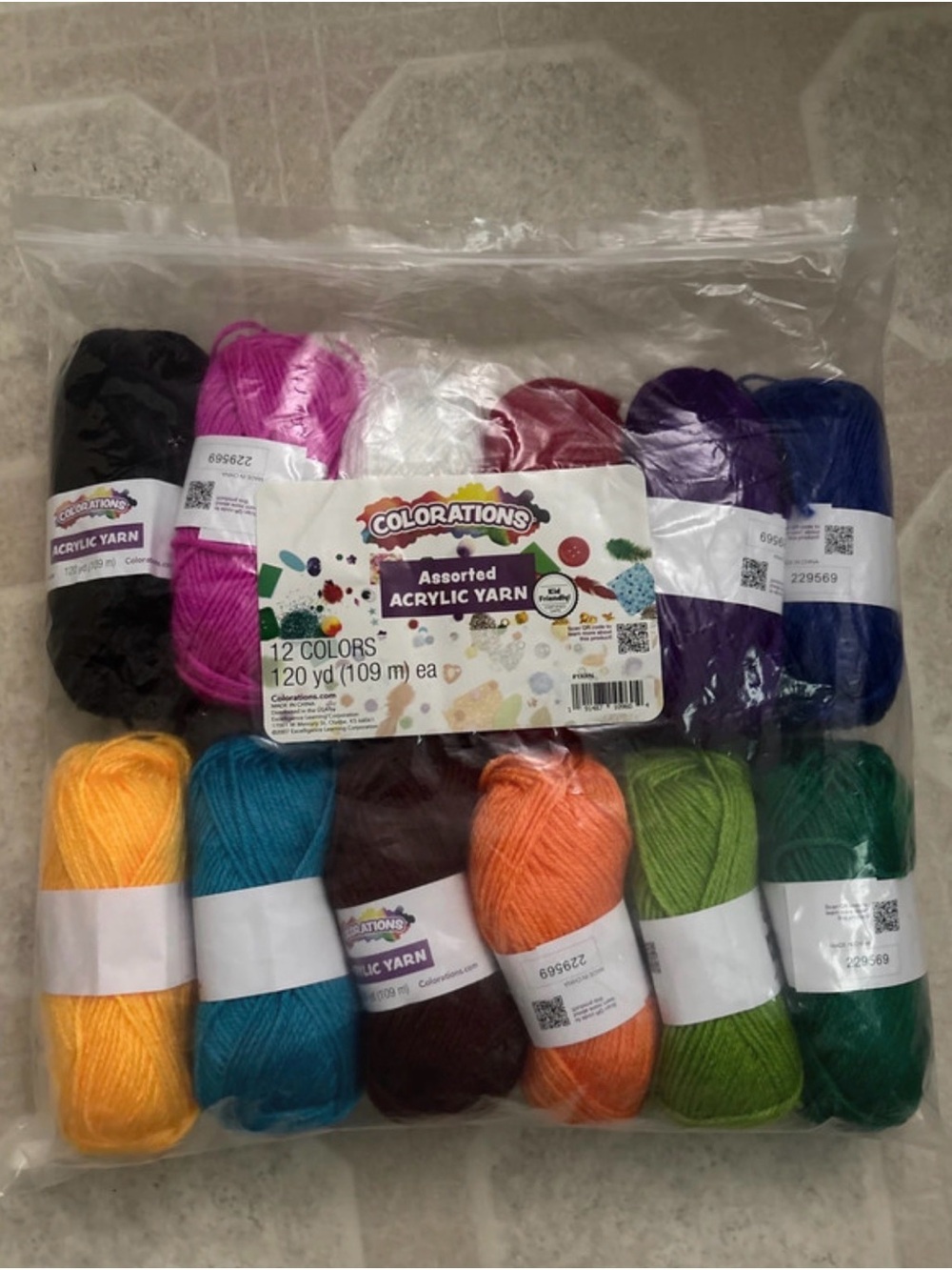 Assorted Acrylic Yarn Pack - Multi Color